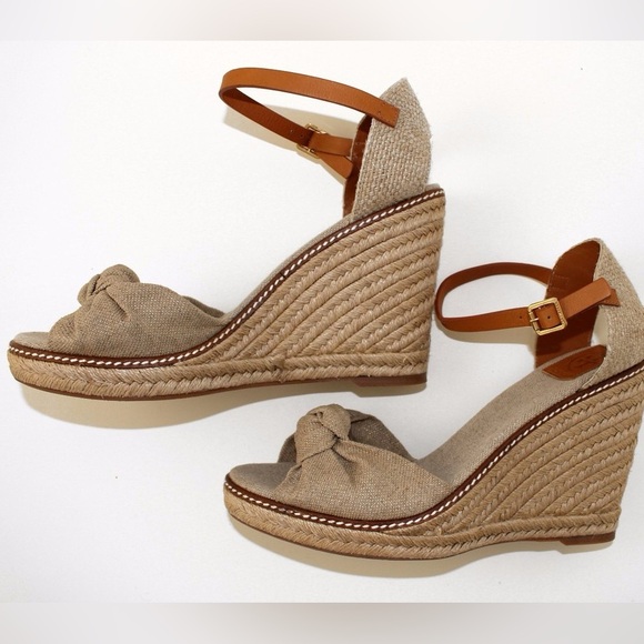 Women's Tan Wedge Sandals - Picture 2 of 3
